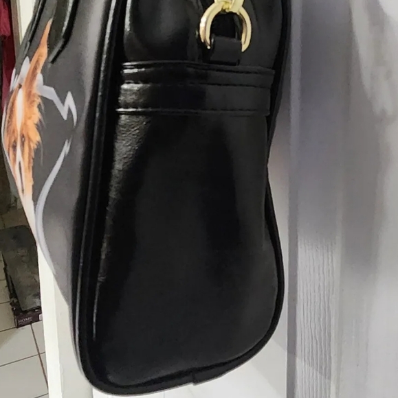 Papillon dog purse black with gold hardware. New without tags - Picture 6 of 7